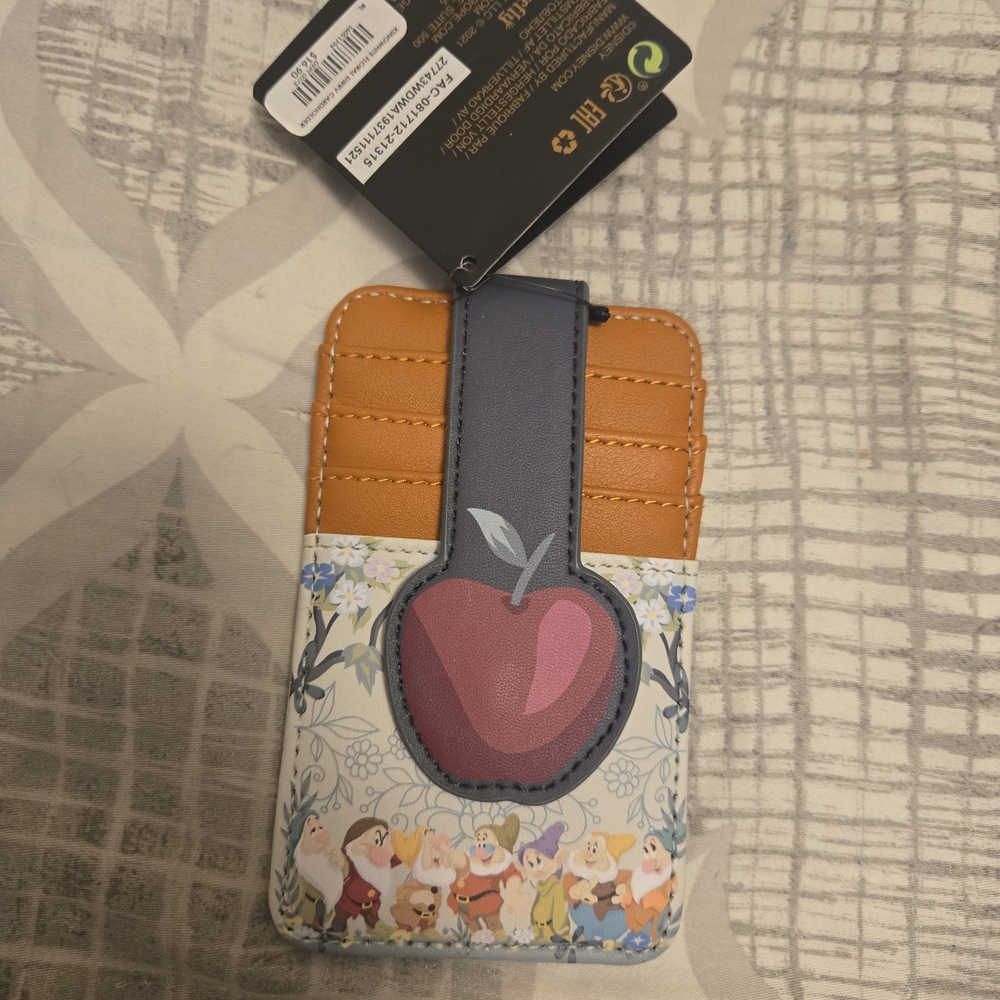 Loungefly Disney Snow White Card Holder with Apple Design - Brown and Blue